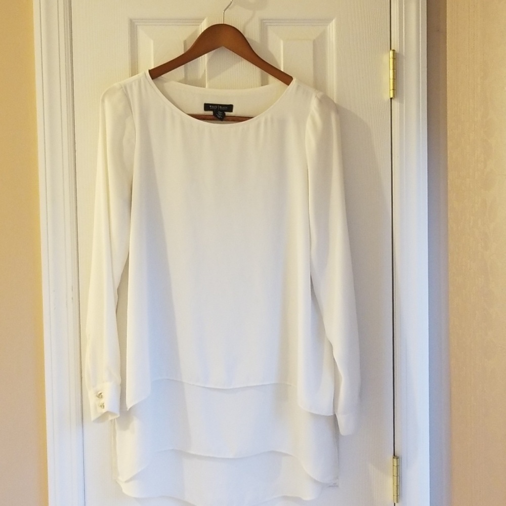 White house black market cream blouse
